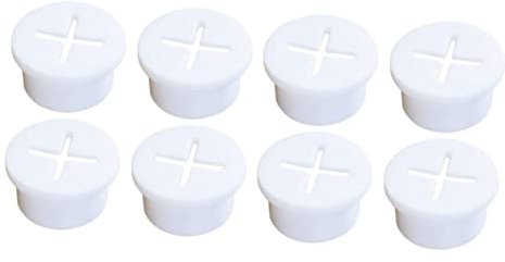 Healeved 8pcs White Soft Silicone Cable Grommets Cable Wire Hole Covers Dustproof Plugs for Furniture Desk Wire Organizer Home Office Management