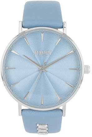 JOOP! Armbanduhr Damen Quarzuhr Analog, mit Leder Armband, Blau, 5 bar Wasserdicht, Kommt in Uhren Geschenk Box, 2035663