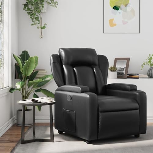LAPOOH Sillón reclinable de Cuero sintético Negro, Butacas De Cine, Sillones Salon, Sillon Tantra Sexual, Sillón De TV, Sillon Lactancia - 372427