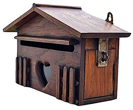 Casella dei Suggerimenti Casella dei commenti per schede elettorali in Legno Cassetta della Posta montata a Parete o Indipendente Casella dei Suggerimenti in Teak intagliata a Mano Scatola per giorn