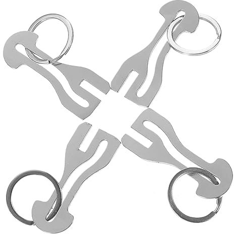 HOODANCOS Metal Shopping Trolley Tokens Keychain Set, 4pcs Portable Cart Coins Key Rings for Grocery Shopping Cart and Office Supplies Use