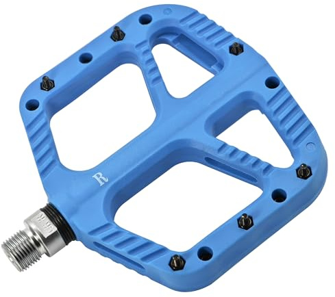 Fisope Mountainbike Pedale, rutschfeste MTB Nylon Pedale, 9/40.6 cm Fahrradpedale, breite flache Plattform und leichte Pedale, Blau