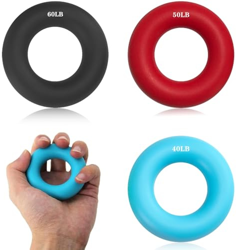 3 anneaux d'entraînement pour les doigts 27,2 kg/22,7 kg/18,1 kg