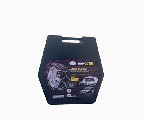 Catene da Neve 16mm Omologate TÜV GS Onorm Gruppo 245, Lega di Acciaio Montaggio Facile con Tensore Auto-bloccante Compatibile con Varie Misure di Pneumatici