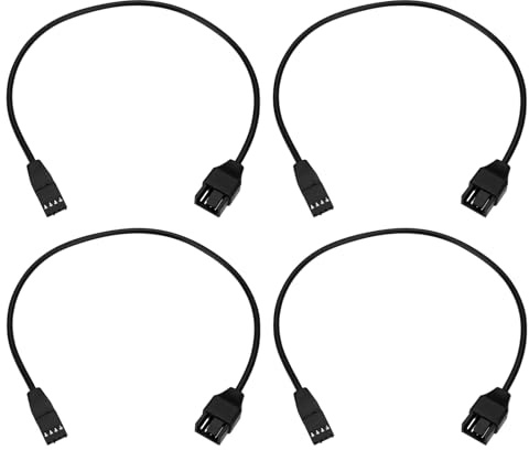 eMagTech Lüfter-Verlängerungskabel, 4-polige Buchse auf 4-poligen Stecker, 24 AWG, PWM-Chassis-Lüfterkabel, 12 V, Netzteil-Adapter für PWM-Gehäuselüfter, CPU-Lüfter, 35 cm, 4 Stück