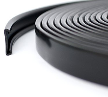 10 m PVC-Handlauf für Treppen, robuster Kunststoff-Handlauf (40 x 8 mm) in Schwarz