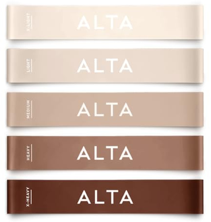 ALTA Mini bandes élastiques pour l'exercice – Latex durable de qualité supérieure – Petites bandes de résistance pour femmes, bandes de fessier pour l'entraînement, boucles d'étirement des jambes pour