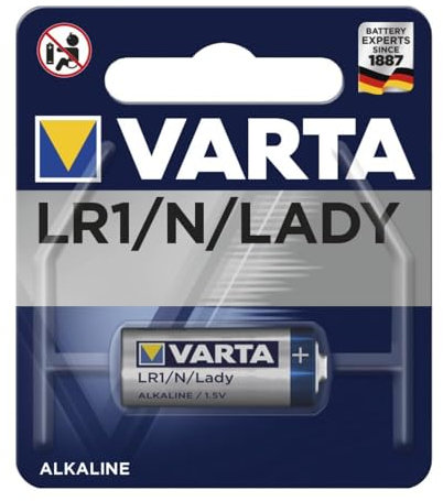 Pila alcalina LR1 de 1,5 V, diseño Profesional para Dispositivos electrónicos, Ideal para mandos a Distancia y Juguetes.