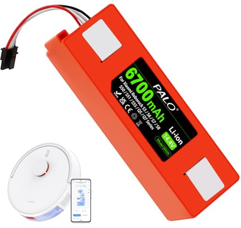 Palogreen Batería de 6700 mAh para Xiaomi Roborock S50, S5, S5 MAX, S6, S6 MaxV, S7 MaxV Ultra/Pure, S8, S55, Brr-2p4s-5200s, Q5 Q7 MAX Pro Robot Aspirador