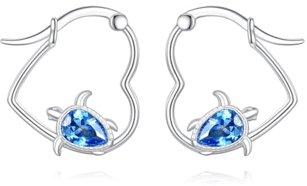 DAYLINLOVE sköldpadda örhängen sterlingsilver hav sköldpadda hjärta däck örhängen söt sköldpadda smycken presenter för kvinnor