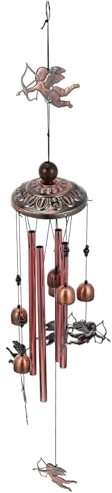Yardwe Windspiele Draußen Windmühle Windspinner Windspiel Anhänger Im Freien Ring Einzigartig Solar- Windspiel Aus Ahorn Glockenspiel Fenster Glühbirne Türklingel Messing