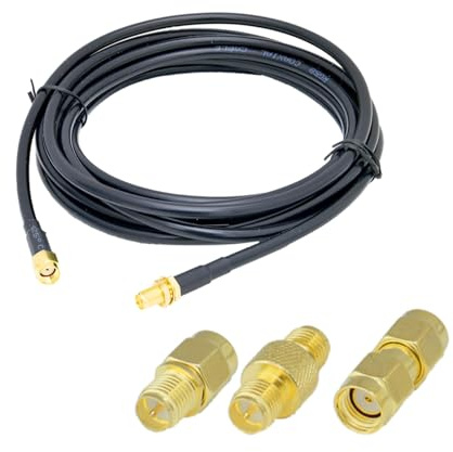 ACONRFTOL 3M RP SMA Macho Hembra Cable Coaxial Rg58 Kit Adaptador RP-SMA 50 Ohmios Cable Extensión Antena WiFi De Baja Pérdida Para Enrutador WiFi Cámara De Seguridad IP Tarjeta De Red Inalámbrica