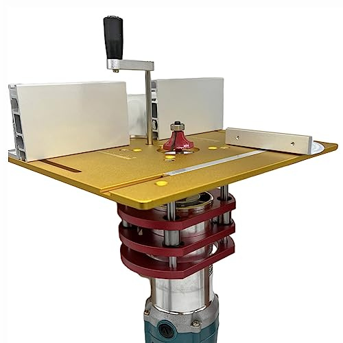 Kit di sollevamento router, accessori da tavolo per router in alluminio, banco da lavoro preciso Trimmer supporto base macchina per incisione, sollevamento massimo 51 mm, set di attrezzi fai da te