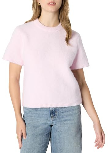 Amazon Essentials Top in Felpa a Maniche Corte in Mohair Sintetico, Vestibilità Rilassata Donna