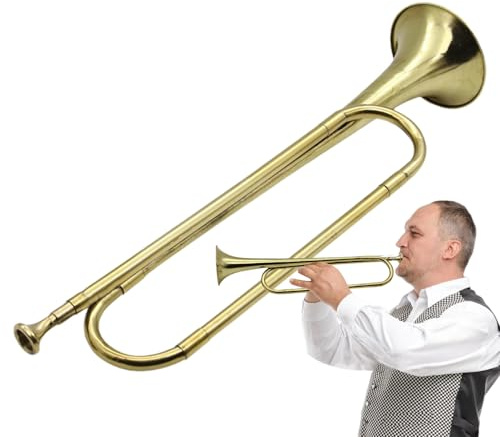 Bugle Cavallerry Trompete, Trompete, Hörner | Tragbares -Kavallerie-Tromppeten-Instrument | Retro-Standard-Trompete -Stirninstrumente, Musikinstrument für Anfänger, Millitärorchester | Tromppeten-Instrument | Retro-Standard-Trompete -Stirninstrumente, Musikinstrument für Anfänger, Millitärorchester