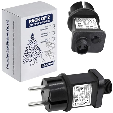 2 pack of 32V 3.6W LED-Netzteil – CZJUTAI JT-EL/FC32V3.6W Transformateur LED CZJUTAI IP44 - Zuverlässige Alimentation für Noël Beleuchtung mit Europäischer Steckdose (Socle à vis - Modus commuté)