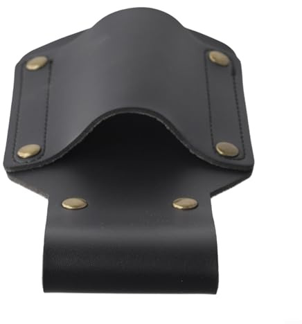 Gaine de hache en cuir avec pochette et pochette en cuir robuste avec boucle holster 17 x 9 cm, marteau gadget pour le travail en plein air, le camping (noir)