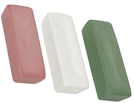 Hinapan Juego de 3 ceras para pulir, pasta de pulido universal y compuesto de corte para metales, en diferentes niveles de grano para coche, acero inoxidable, aluminio y pulido de metales