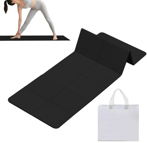 Alfombra de Yoga Plegable para Viaje | Tapete Antideslizante para Fitness de 6 mm - Colchoneta Ligera de Yoga Plegable con Bolsa de Almacenamiento para Viajes Casa Exteriores Estudio Entrenamiento | P