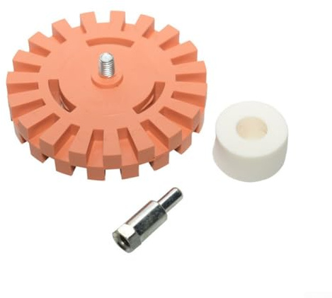Streifenentfernungsrad zum Entfernen von Auto-Aufklebern und Aufklebern, weiches Gummi-Kleber-Radierwerkzeug mit Bohrer-Adapter, sicher auf Autolack, für (100 x 25 mm)