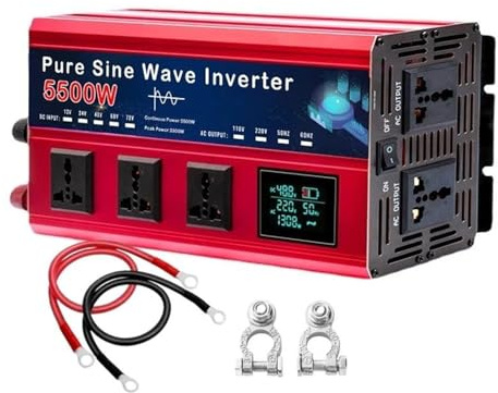 Onda Sinusoidale Convertitore Corrente Convertitore A Onda Sinusoidale Da 5500 W 4000 W 5000 W DC 12 V/24 V A AC 110 V/220 V Convertitore Tensione Per Auto Energia Solare(12V,220V 60Hz,5500W)