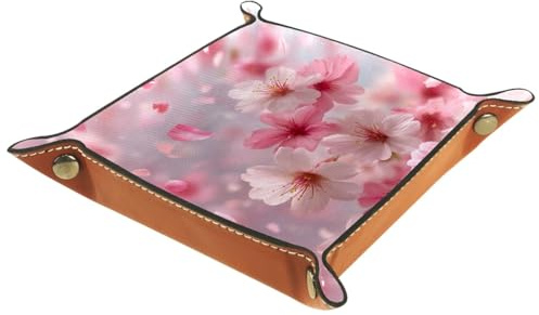 Pink Cherry Blossom Würfeltablett, faltbarer Mikrofaser-Leder-Würfelhalter für Dungeons and Dragons RPG Dice Gaming D&D und andere Tischspiele, 20,5 × 20,5 cm