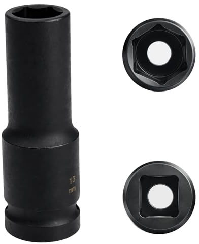 Flewdart mutter 13 mm lång 1/2 tum sexkants, 6-kants sexkantsnyckel 13 mm 1/2 tum, spärrhake med mutter 13 mm, 78 mm lång, krommolybdenstål, CR-MO