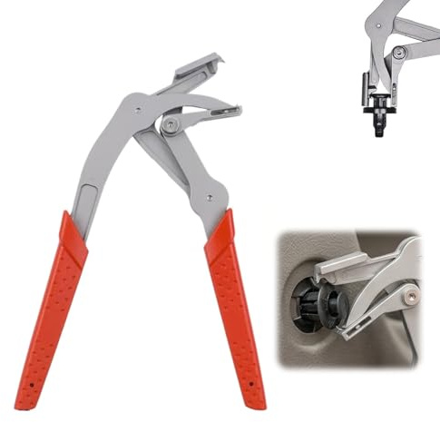 Car Clip Pliers & Trim Removal Tool, Efficient Multi-Functional Auto Snap Pliers,Professional Plastic Fastener Removal Tool,Spring-Loaded Fastener Rivet Remover for Auto Door Panels (A)