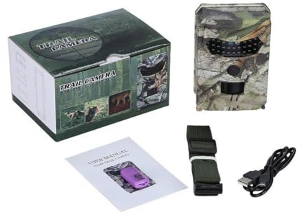 TOKIDNY Caméra de Chasse 1080P Vision Nocturne et 26 LED Infrarouges, Boîtier Solide, Déclenchement Rapide 0,8S, Surveillance Animaux en Extérieur sans Batterie