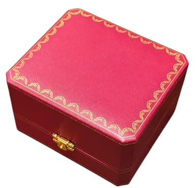 ROUREOX Scatola Conservazione Orologio Singolo Finitura Granata Rossa Chiavistello Metallo Sicuro Cuscino Rimovibile Display Set per Cartier Red Box