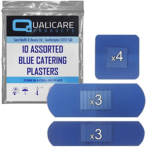 1 PACK OF 20 ASSORTED QUALICARE PREMIUM ULTRA THIN BLUE CATERING FIRST AID KIT WOUND CUT PLASTERS DRESSINGS