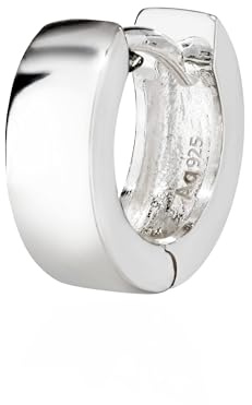 NKlaus Argento 925 Vero Quadrato creolo pieghevole arrotondato 12mm 1888
