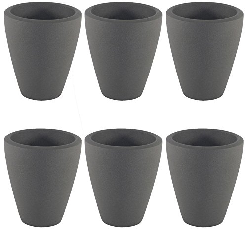 happy nature Set6 6 Keramik Blumentopf Rhodos für Orchideen anthrazit H 17 cm