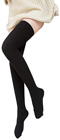 Bakicey Damen Kniestrümpfe Socken Overknee Strümpfe Strumpfhosen Baumwollstrümpfe Stricksocken Stützkniestrümpfe Gestrickte Socken Hoch Über das Knie Lange Socken Winter Strümpfe
