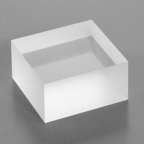Zeigis - Acrylblock 40x40x20mm transparent satinierten Kanten/Acrylglas | Kein vergilben / UV-beständig, als Acrylpodest zu Dekozwecken in Vitrine, Regal und Schaufenster oder DIY + Modellbau
