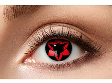 Anime Kontaktlinsen Mangekyu Sharingan Monatslinsen - Motivlinsen ohne Sehstärke - Unisex - Erwachsene - ideal für Halloween, Karneval, Motto-Party & Cosplay