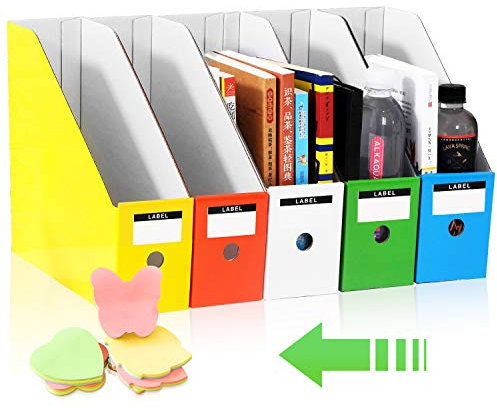HINATAA File Magazine Holder, Multi-Color File Holder Ultra-modern Simple Style Storage Organizer Sorter Storage Shelf excellent for School Dormitory,Office,Home Files Storage
