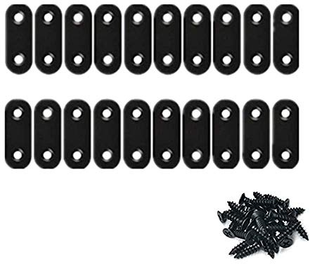 WYSUMMER vinkelfäste hörnhängare, 30 st svart fogfäste fäste 90 graders metallvinkelfästen (rak vinkeljärn 16 x 46 mm)