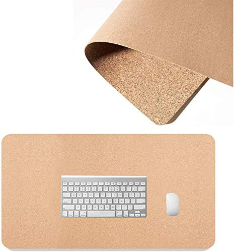Schreibunterlage aus Naturkork, extra große Kork-Schreibunterlage, rutschfeste Tastatur, Mauspad, wasserdicht, für Büro, Laptop, Schutz, flach, glatt, leicht abwischbar