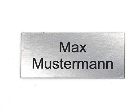 Gravurheim Briefkastenschild Türschild individuelle Gravur Name | selbstklebend - personalisiert | Kunststoff - Plastik | viele Farben und Größen (8x3,5cm Rechteck, Silber-Schwarz)