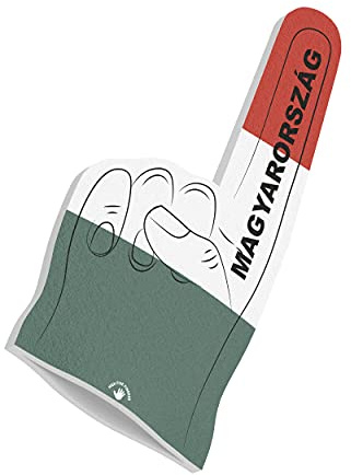 HIGH FIVE FINGERS Ungheria Campionato Europeo Coppa del Mondo Bandiera Olimpica | Mano di Schiuma per Giochi, stadi ed Eventi | Taglia Unica | 44x22x2,5 cm |