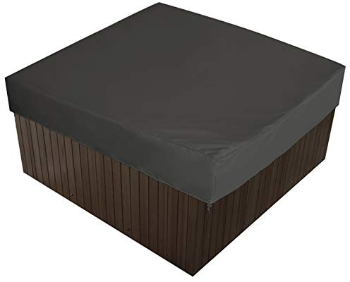 AMGJ Cubierta de Bañera de Hidromasaje Impermeable Cuadrada Cubierta de SPA Rectangular con una Bolsa de Almacenamiento 7 Tamaños a Elegir,Negro,207x207x30cm