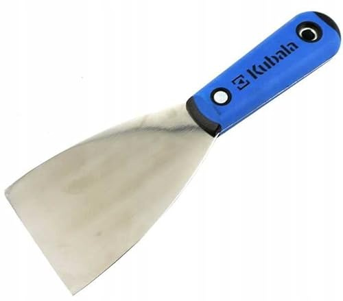 Profi Malerspachtel aus rostfreiem Edelstahl mit Kunststoffgriff - Spachtel Silver Line - Putty Messer ist ideal für Finishing-Arbeiten mit allen Arten von Spachtelmassen - Made in EU - KUBALA
