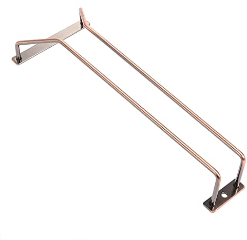 Dianoo 30.5cm Bronze Wine Glass Rack Under Cabinet, Wine Glass Holder Gold Under Shelf, Stemware Rack, Wine Glasses Storage Hanger, 1 Row