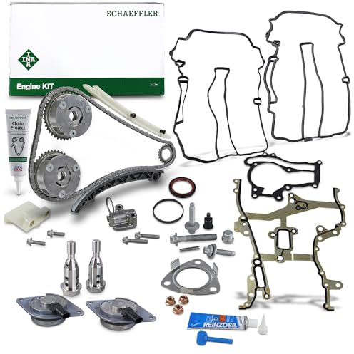 INA Timing Chain Set Timing Chain Simplex 130 with Seals with Gears with Gaskets with Gears Compatible with Vauxhall Corsa D Hatchback S07 Insignia Caravan Mokka / Mokka X J13 Astra J