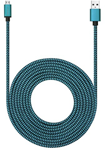 ROFICORD Micro-USB-Kabel 4,6m mit 3A Schnellladung, extra langes und extrem langlebiges Ladekabel für Galaxy S7/S6/J8/J7 Note 5, Kindle, LG, PS4, Kamera, Xbox One und mehr (Blau)