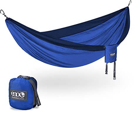 ENO, Eagles Nest Outfitters DoubleNest Lightweight Camping Hammock, 1 to 2 Person, Royal/Navy