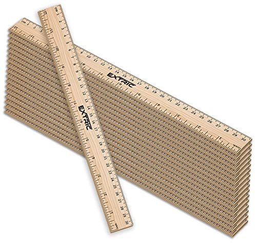Rulers 12 Inch, Rulers Bulk for Classroom – Wooden Ruler for Kids 25 Pack Great for School, Classroom, Imperial and Metric Measurements for Office and Home