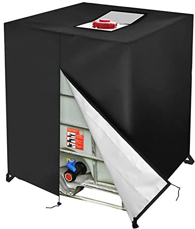 Pansy IBC Tank Abdeckung - Regentonne Container Abdeckplane 300/600L | wasserdichte UV-Folie Regenwassertank Schutzhaube Schutzhülle Schutzplane Für IBC-Tank Behälter Container Regenwassertank