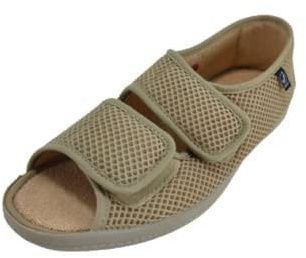 Kiruz - Zapatilla Mujer para Pies Delicados - Anatómica Flexible y Ligera -Cierre de Dos Velcros para su Ajuste - Antideslizante - Reji - 38, Beige